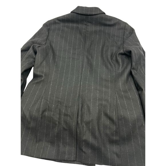 Banana Republic Womens Pinstripe Wool Flannel Knit Long Career Blazer Size 10 - Picture 7 of 8